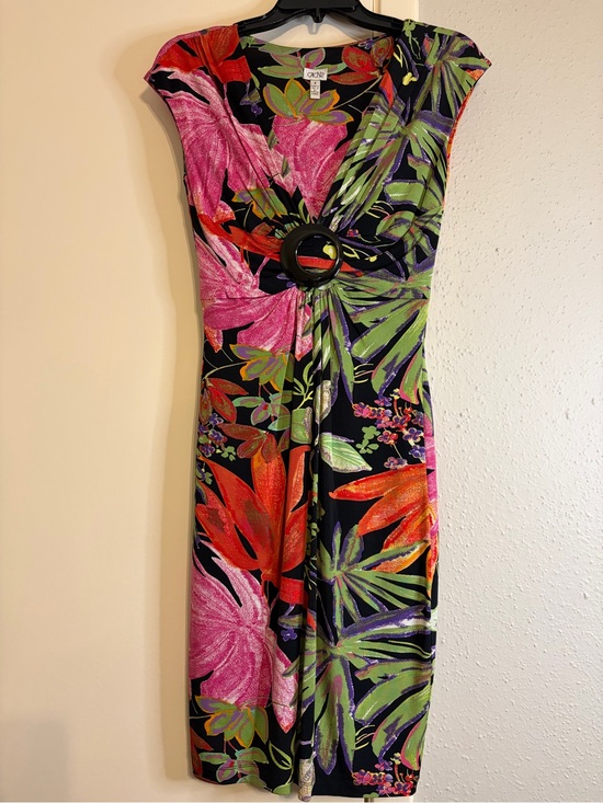 Cache Dresses & Skirts - Caché tropical floral print fitted mini dress